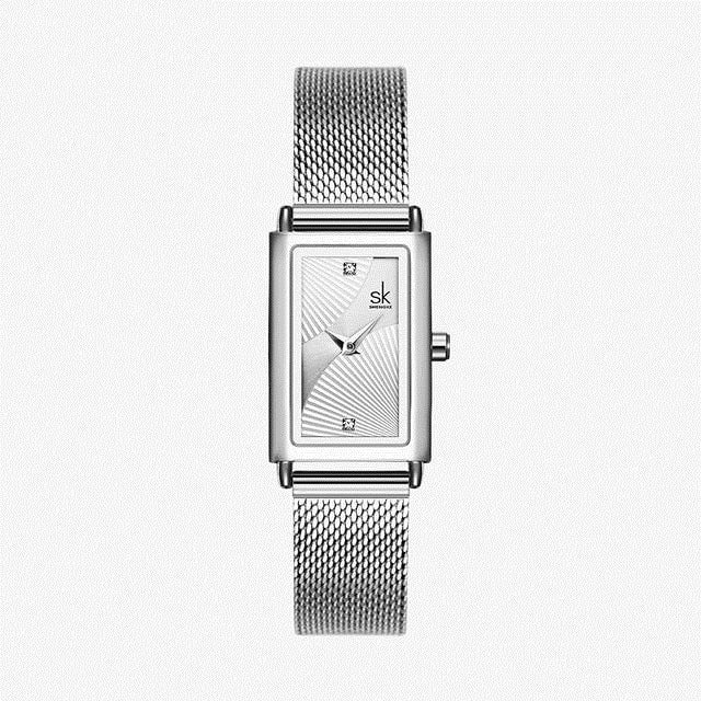 Montre Femme Rectangulaire Argent